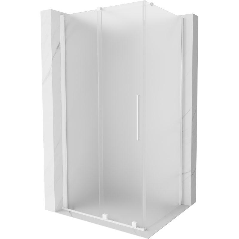 Mexen Velar posuvný sprchový kút 130 x 85 cm, námraza, biely - 871-130-085-31-20