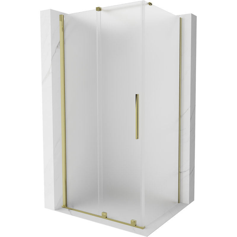 Mexen Velar posuvná sprchová kabína 90 x 80 cm, matná, zlatá - 871-090-080-31-50