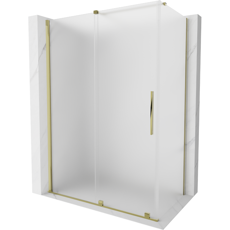 Mexen Velar posuvný sprchovací kút 150 x 85 cm, námraza, zlatá - 871-150-085-31-50