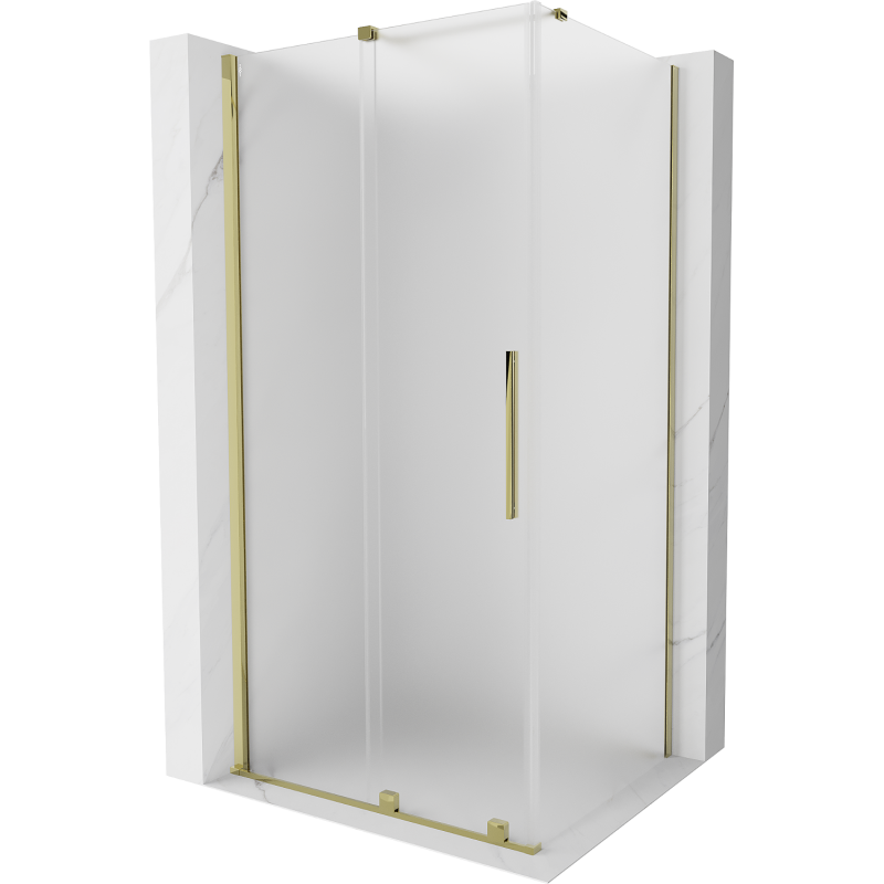 Mexen Velar posuvná sprchová kabína 140 x 90 cm, matné sklo, zlatá - 871-140-090-31-50