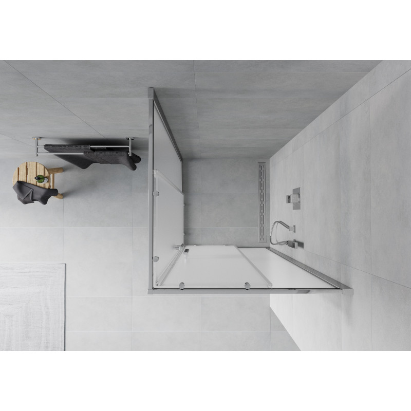 Mexen Rio štvorcový sprchovací kút 70 x 70 cm, matný, chróm - 860-070-070-01-30