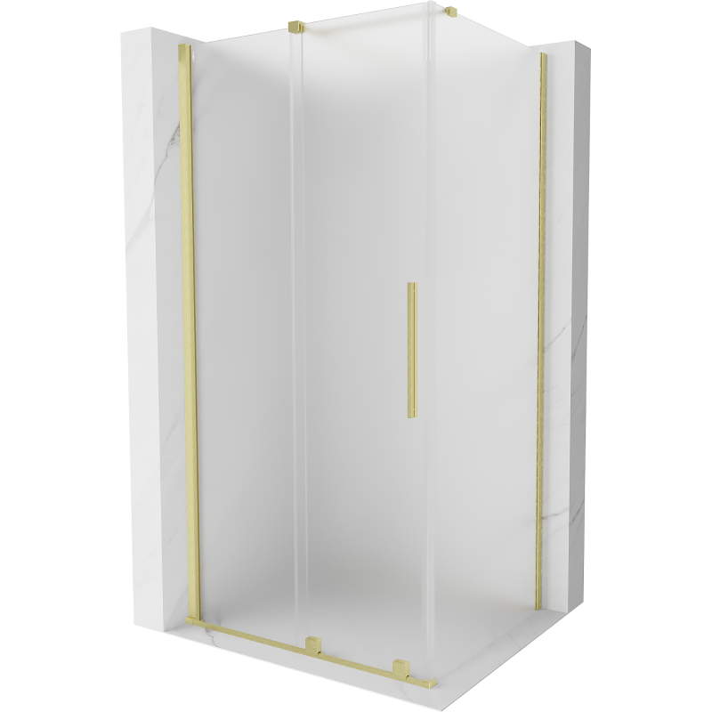 Mexen Velar so sprchovacím kútom 100 x 120 cm, matné sklo, zlatý kartáčovaný - 871-100-120-31-55