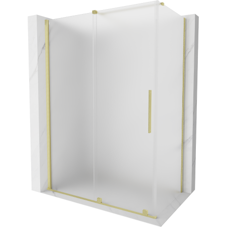 Mexen Velar posuvná sprchová kabína 150 x 90 cm, mrazenie, zlatá kartáčovaná - 871-150-090-31-55