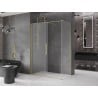 Mexen Velar posuvný sprchový kút 150 x 85 cm, matný, zlatý kartáčovaný - 871-150-085-31-55