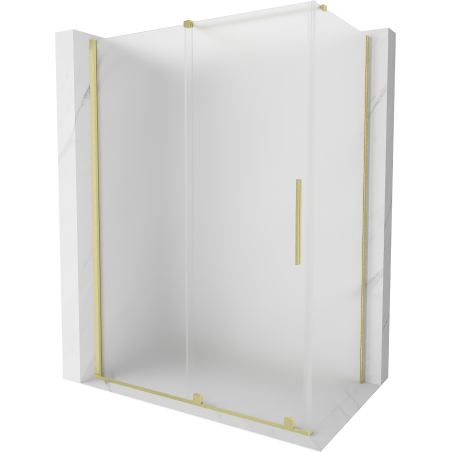 Mexen Velar posuvná sprchová kabína 160 x 100 cm, matné sklo, zlaté kartáčované - 871-160-100-31-55