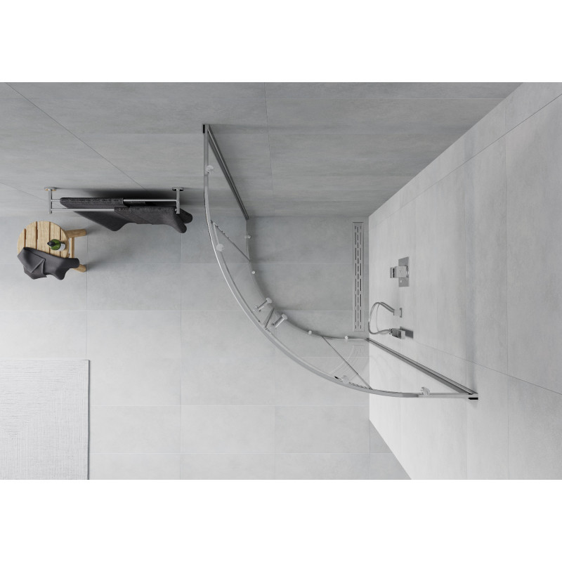 Mexen Rio polkruhový sprchovací kút 70 x 70 cm, transparentný, chróm - 863-070-070-01-00
