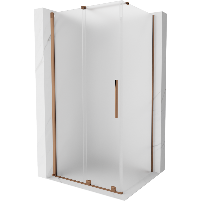 Mexen Velar posuvná sprchová kabína 90 x 80 cm, mráz, ružové zlato - 871-090-080-31-60