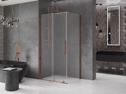 Mexen Velar sprchovací kút zasúvací 110 x 70 cm, matný, ružové zlato - 871-110-070-31-60