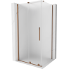 Mexen Velar sprchový kút posuvný 150 x 100 cm, matné sklo, ružové zlato - 871-150-100-31-60