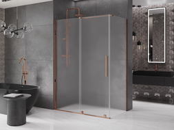 Mexen Velar posuvný sprchový kút 160 x 75 cm, mat, ružové zlato - 871-160-075-31-60