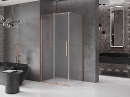 Mexen Velar sprchovací kút posuvný 110 x 90 cm, mrazivý, brúsená meď - 871-110-090-31-65