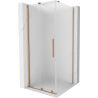 Mexen Velar sprchový kút posuvný 100 x 100 cm, námraza, kartáčovaná meď - 871-100-100-31-65