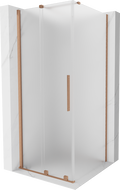 Mexen Velar sprchový kút posuvný 100 x 100 cm, námraza, kartáčovaná meď - 871-100-100-31-65