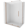 Mexen Velar posuvný sprchový kút 150 x 75 cm, matné sklo, kartáčovaná meď - 871-150-075-31-65