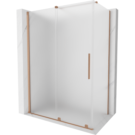 Mexen Velar posuvná sprchová kabína 150 x 80 cm, matné sklo, brúsená meď - 871-150-080-31-65
