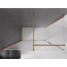 Mexen Velar posuvný sprchovací kút 160 x 75 cm, mráz, kefovaná meď - 871-160-075-31-65
