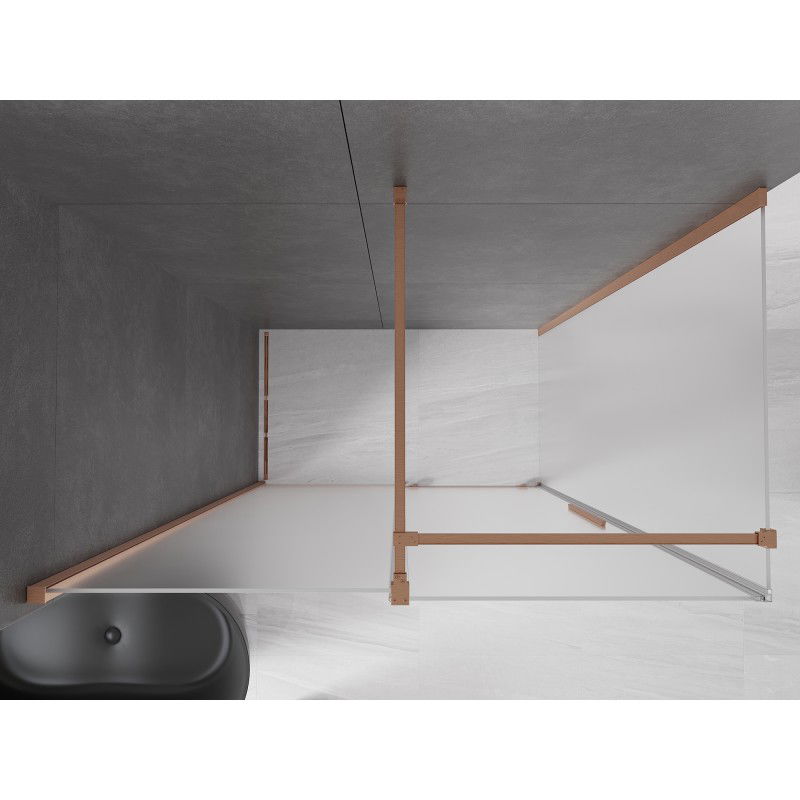 Mexen Velar posuvná sprchová kabína 160 x 70 cm, mráz, brúsená meď - 871-160-070-31-65