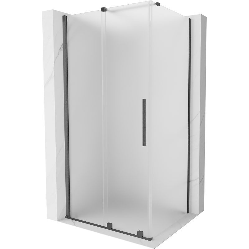 Mexen Velar posuvná sprchová kabína 100 x 85 cm, mrazivá, gun gray kartáčovaná - 871-100-085-31-66
