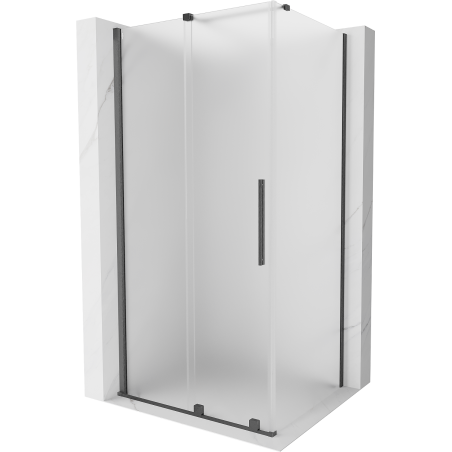 Mexen Velar posuvná sprchová zástena 120 x 110 cm, mrazená, brúsená temná šedá - 871-120-110-31-66