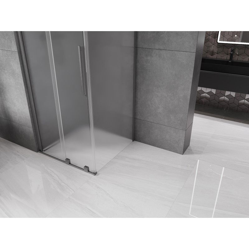 Mexen Velar posuvná sprchová kabína 120 x 120 cm, námraza, brúsená gun šedá - 871-120-120-31-66