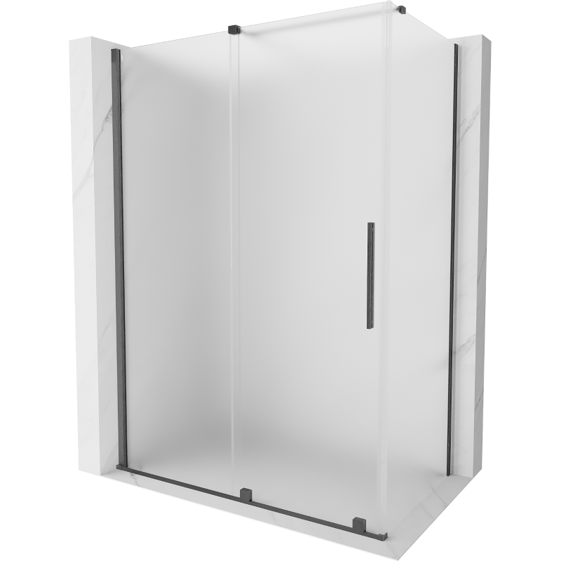 Mexen Velar posuvná sprchová kabína 150 x 85 cm, mráz, brúsená gun gray - 871-150-085-31-66