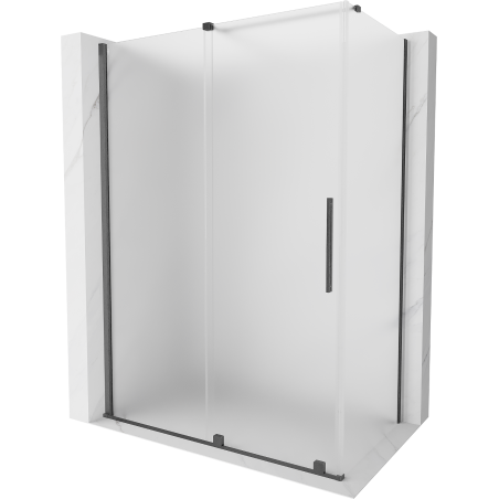 Mexen Velar posuvná sprchová kabína 150 x 80 cm, matné sklo, brúsená gun gray - 871-150-080-31-66