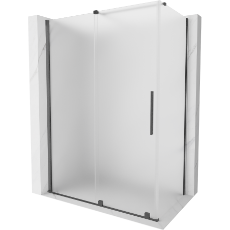 Mexen Velar sprchová kabína posuvná 140 x 80 cm, matná, brúsená gun gray - 871-140-080-31-66