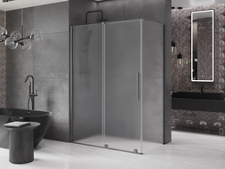 Mexen Velar sprchová kabína posuvná 160 x 100 cm, matné, kartáčovaný gun gray - 871-160-100-31-66