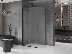 Mexen Velar posuvná sprchová kabína 110 x 70 cm, mrazivá, čierna - 871-110-070-31-70