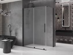 Mexen Velar posuvná sprchová kabína 160 x 90 cm, mrazené sklo, čierna - 871-160-090-31-70