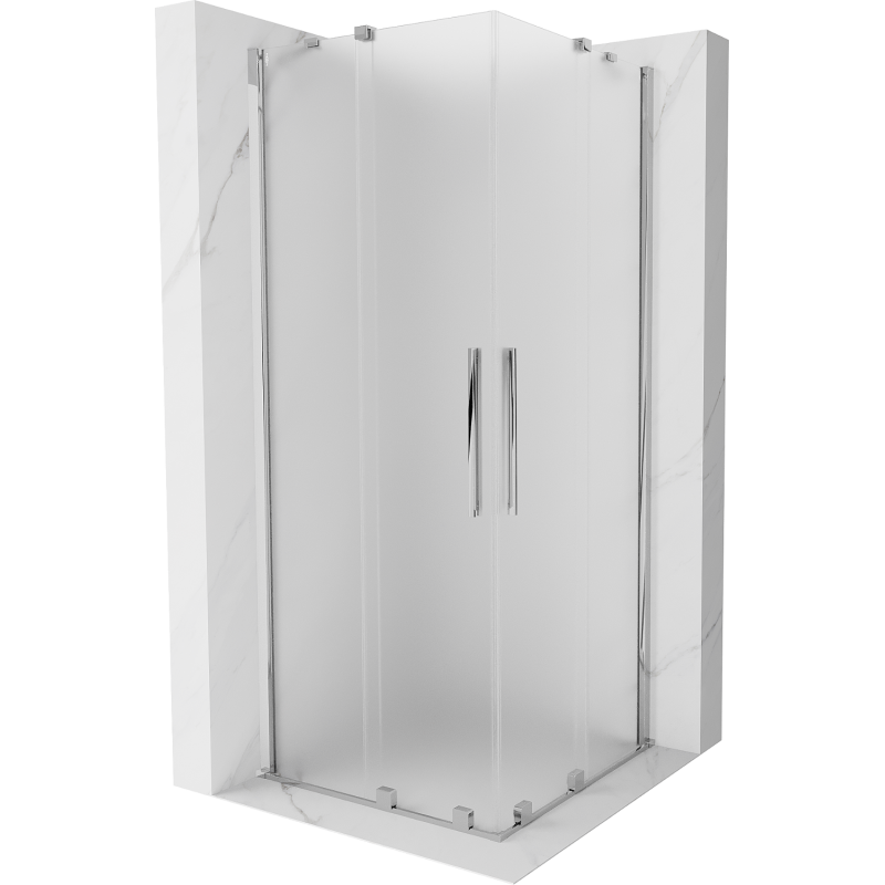 Mexen Velar Duo posuvná sprchová kabína 80 x 80 cm, mrazivá, chróm - 871-080-080-32-01