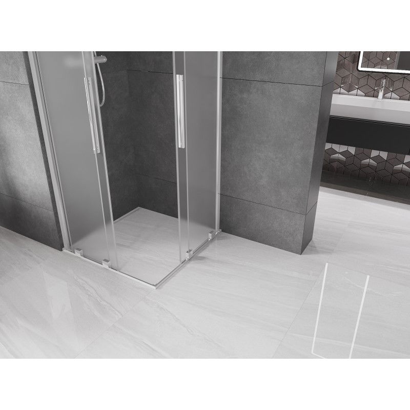 Mexen Velar Duo posuvná sprchová kabína 90 x 90 cm, mráz, chróm - 871-090-090-32-01