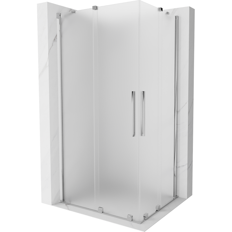 Mexen Velar Duo posuvná sprchová kabína 100 x 90 cm, mrazené, chróm - 871-100-090-32-01