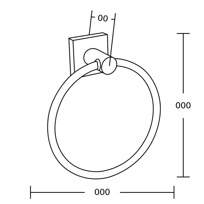 Mexen Rufo vešiak na uterák, čierny - 7050932-70