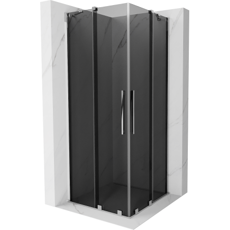 Mexen Velar Duo posuvná sprchová kabína 80 x 80 cm, grafit, chróm - 871-080-080-42-01