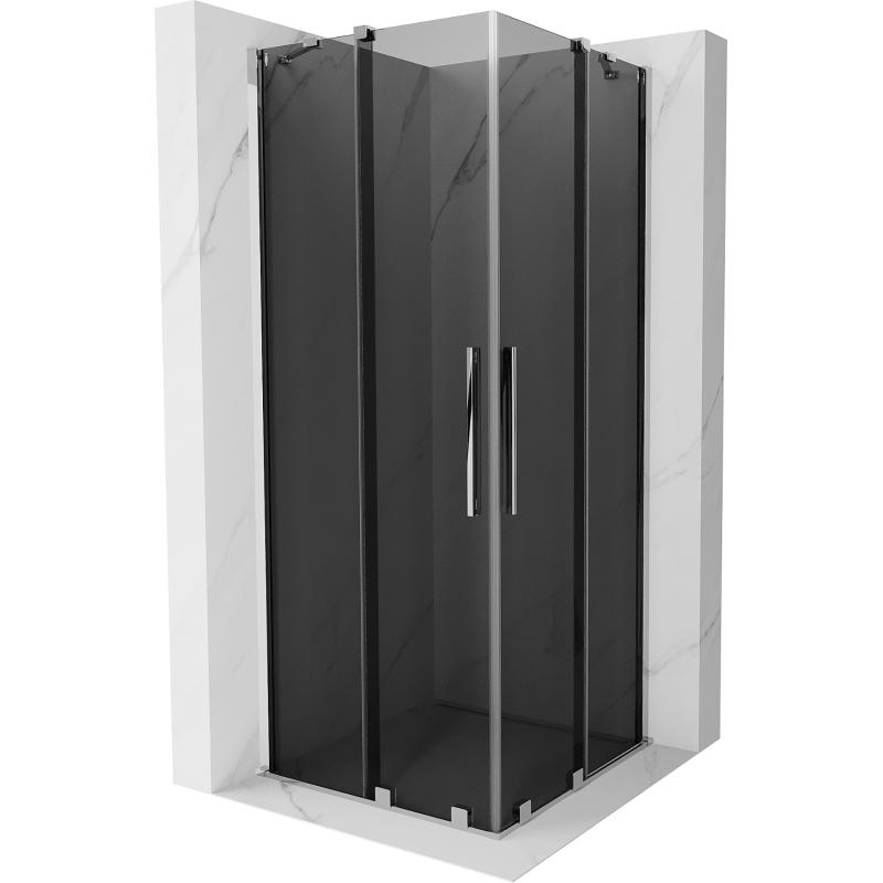 Mexen Velar Duo posuvná sprchová kabína 100 x 100 cm, grafitová, chróm - 871-100-100-42-01