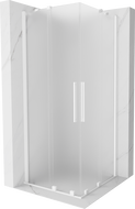 Mexen Velar Duo posuvná sprchová kabína 80 x 80 cm, mliečne sklo, biela - 871-080-080-32-20