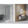 Mexen Rio štvorcová sprchová kabína 80 x 80 cm, transparentnéné, chrómová + závesný bidet Rio, biela- 860-080-080-01-00-4510
