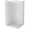 Mexen Velar Duo zasúvacia sprchová kabína 90 x 80 cm, mrazená, biela - 871-090-080-32-20