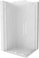 Mexen Velar Duo posuvná sprchová kabína 90 x 80 cm, matné sklo, biela - 871-090-080-32-20