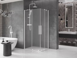 Mexen Velar Duo posuvná sprchová kabína 90 x 80 cm, mráz, biela - 871-090-080-32-20