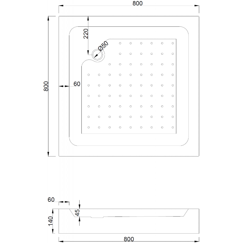 Mexen Rio štvorcová sprchová kabína 80 x 80 cm, priehľadná, chróm + sprchová vanička Rio, biela - 860-080-080-01-00-4510