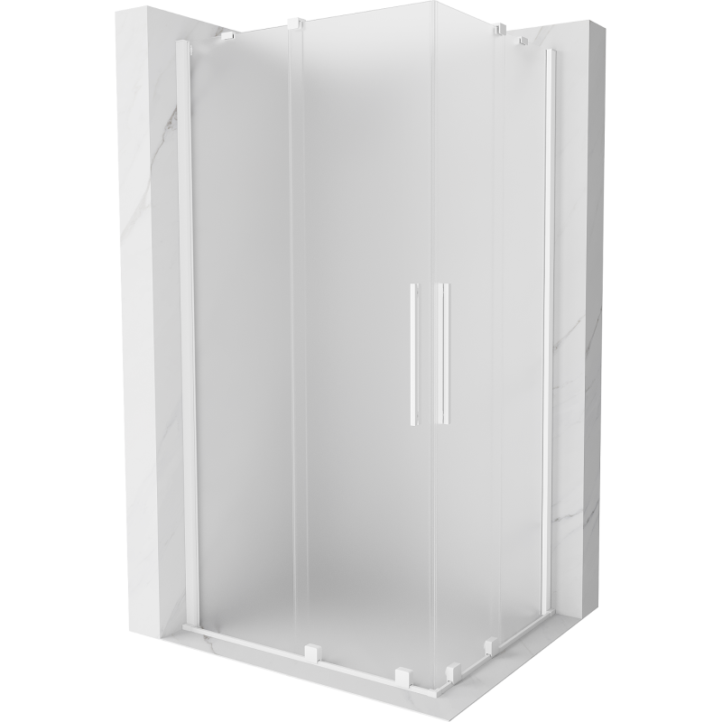 Mexen Velar Duo posuvná sprchová kabína 100 x 90 cm, mráz, biela - 871-100-090-32-20
