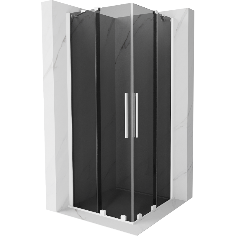 Mexen Velar Duo posuvná sprchová kabína 100 x 100 cm, grafitová, biela - 871-100-100-42-20