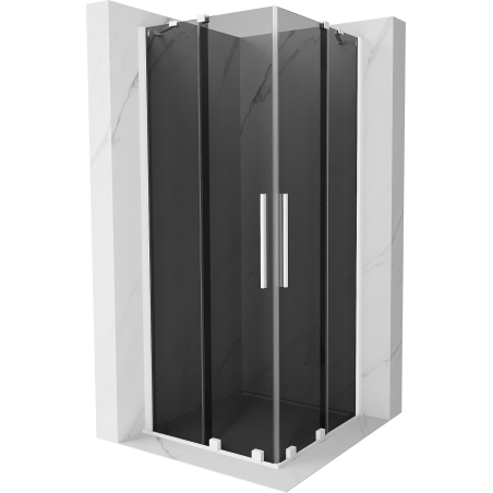 Mexen Velar Duo posuvná sprchová kabína 100 x 100 cm, grafitová, biela - 871-100-100-42-20