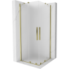 Mexen Velar Duo sprchovací kút posuvný 90 x 90 cm, matný, zlatý - 871-090-090-32-50