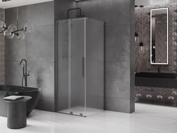 Mexen Velar posuvná sprchová kabína 110 x 110 cm, mraz, gun metal - 871-110-110-31-95