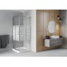 Mexen Rio štvorcová sprchová kabína 80 x 80 cm, pruhy, chrómová + závesný bidet Rio, biela- 860-080-080-01-20-4510