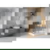 Mexen Rio štvorcová sprchová kabína 90 x 90 cm, pruhy, chrómová + závesný bidet Rio, biela- 860-090-090-01-20-4510