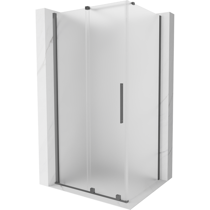 Mexen Velar sprchový kút posuvný 120 x 100 cm, matné sklo, gun metal - 871-120-100-31-95